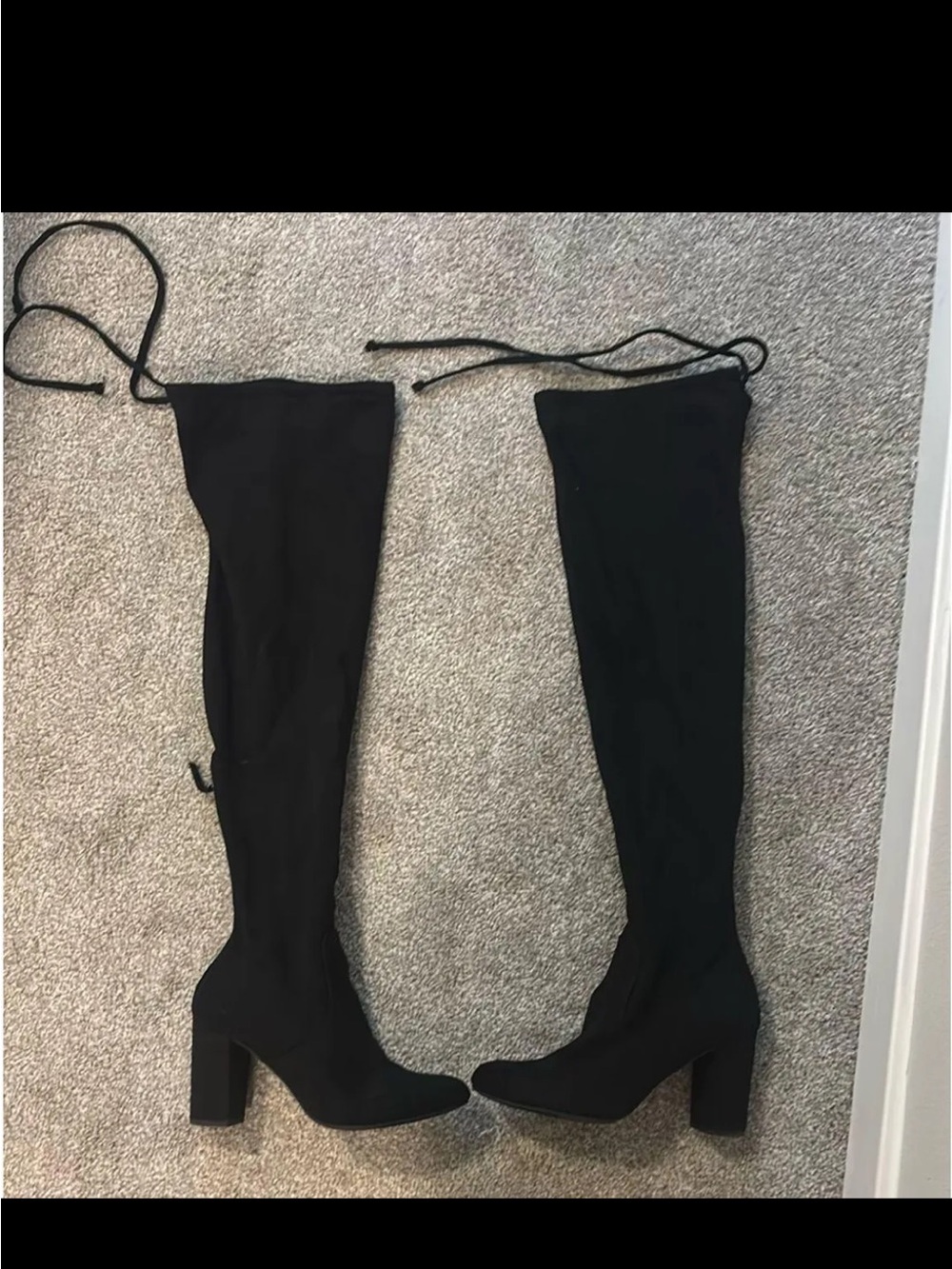 Francesca's Collections Black Over-The-Knee Block Heel Boots